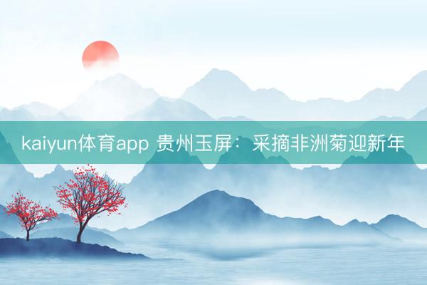 kaiyun体育app 贵州玉屏：采摘非洲菊迎新年