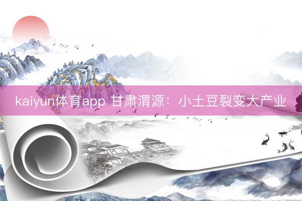 kaiyun体育app 甘肃渭源：小土豆裂变大产业