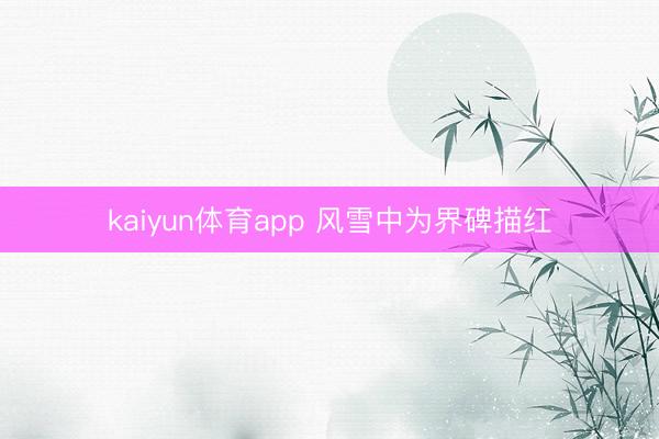 kaiyun体育app 风雪中为界碑描红
