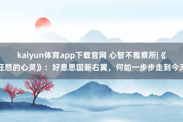 kaiyun体育app下载官网 心智不雅察所|《狂怒的心灵》：好意思国新右翼，何如一步步走到今天