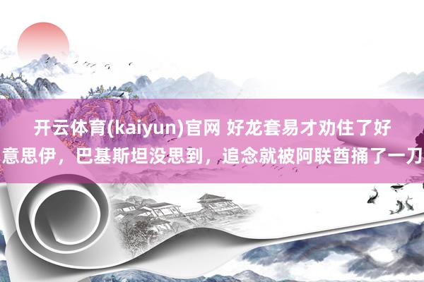 开云体育(kaiyun)官网 好龙套易才劝住了好意思伊，巴基斯坦没思到，追念就被阿联酋捅了一刀