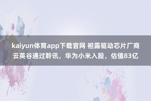 kaiyun体育app下载官网 袒露驱动芯片厂商云英谷通过聆讯，华为小米入股，估值83亿